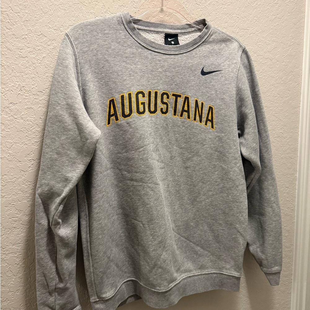 Nike Gray and Gold Men's Crewneck Sweater